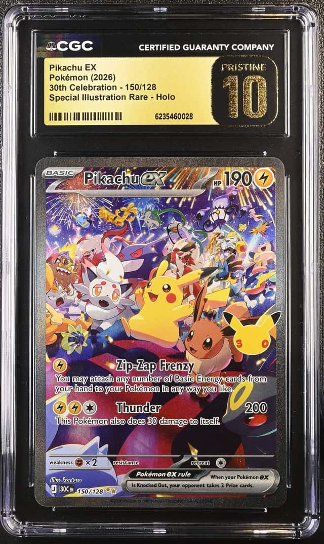 2026 Pokemon 30th Celeb Pikachu ex Special Illustration Rare #150/128 CGC 10