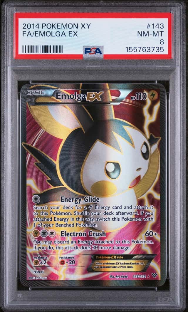 Emolga EX - ultra rare - XY base set  #143 - POKEMON - PSA 8