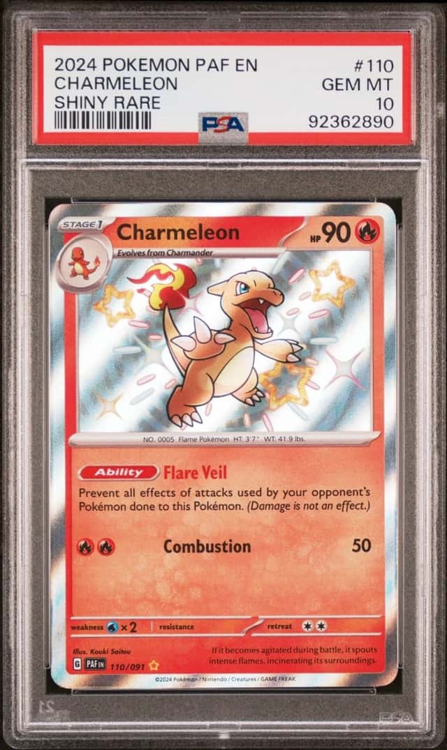 Pokemon Charmeleon Paldean Fates 110/091 Shiny Rare PSA 10 Gem Mint