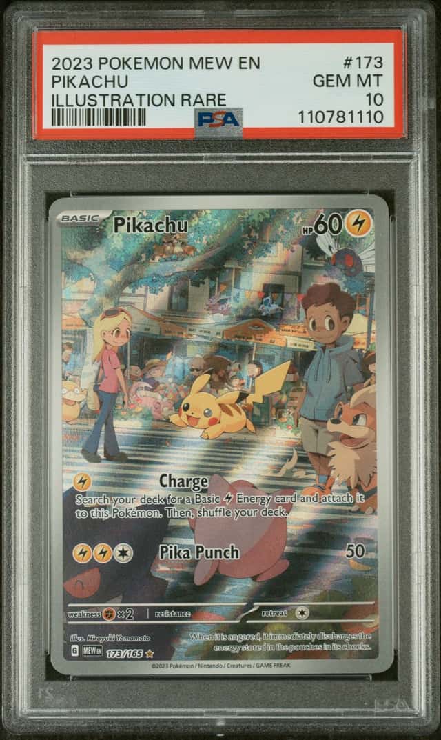2023 POKEMON MEW EN-151 ILLUSTRATION RARE #173 PIKACHU PSA 10