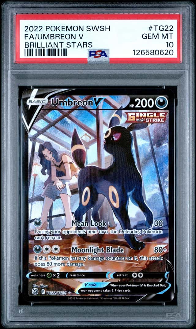 UMBREON V 2022 POKEMON BRILLIANT STARS TG22/TG30 TRAINERS GALLERY PSA 10 Q4374