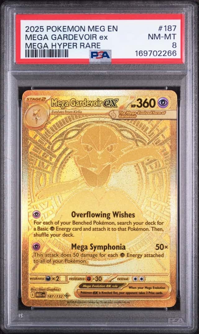 2025 POKEMON MEG EN-MEGA EVOLUTION MEGA HYPER RARE #187 MEGA GARDEVOIR EX PSA 8