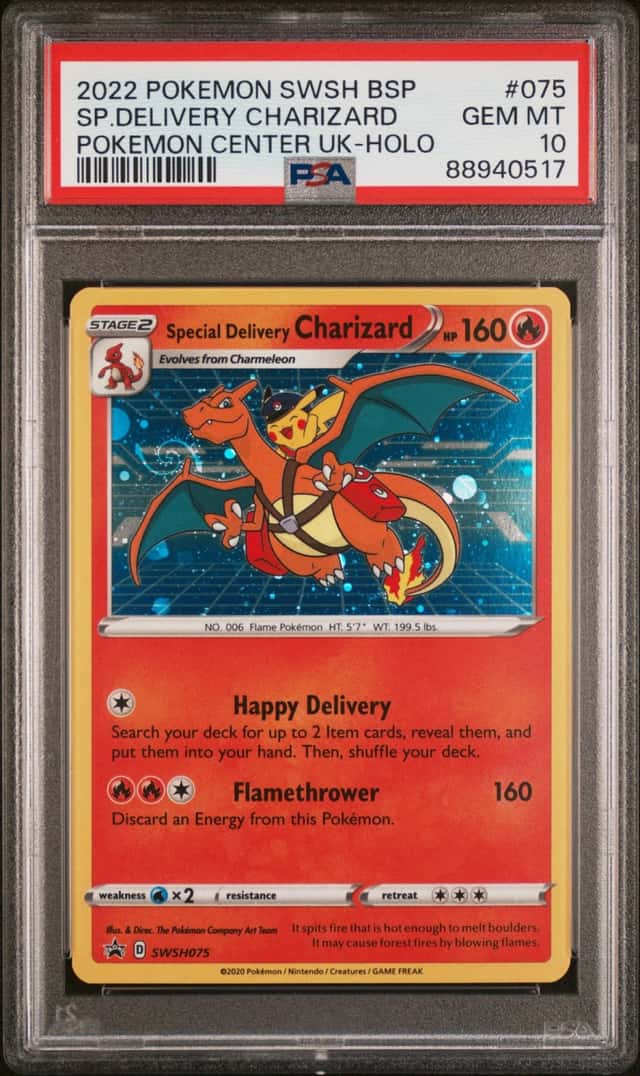 2022 Pokemon Black Star Promo United Kingdom Pokemon Center Opening Holo Special Delivery Charizard #SWSH075