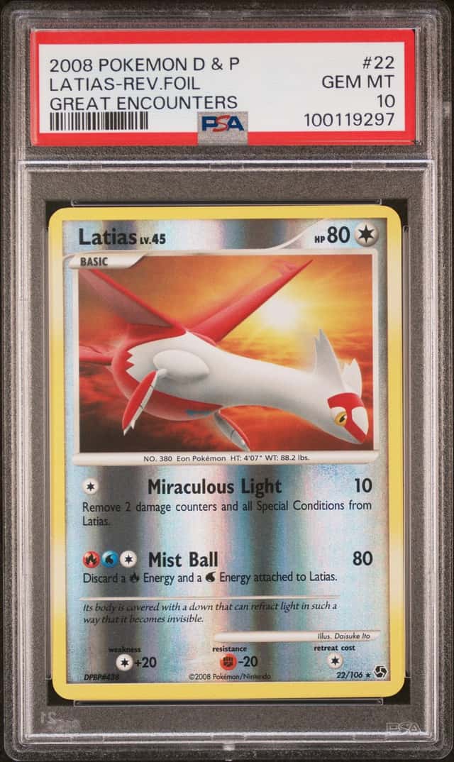 2008 Pokemon Diamond and Pearl Great Encounters Reverse Holo Latias #22