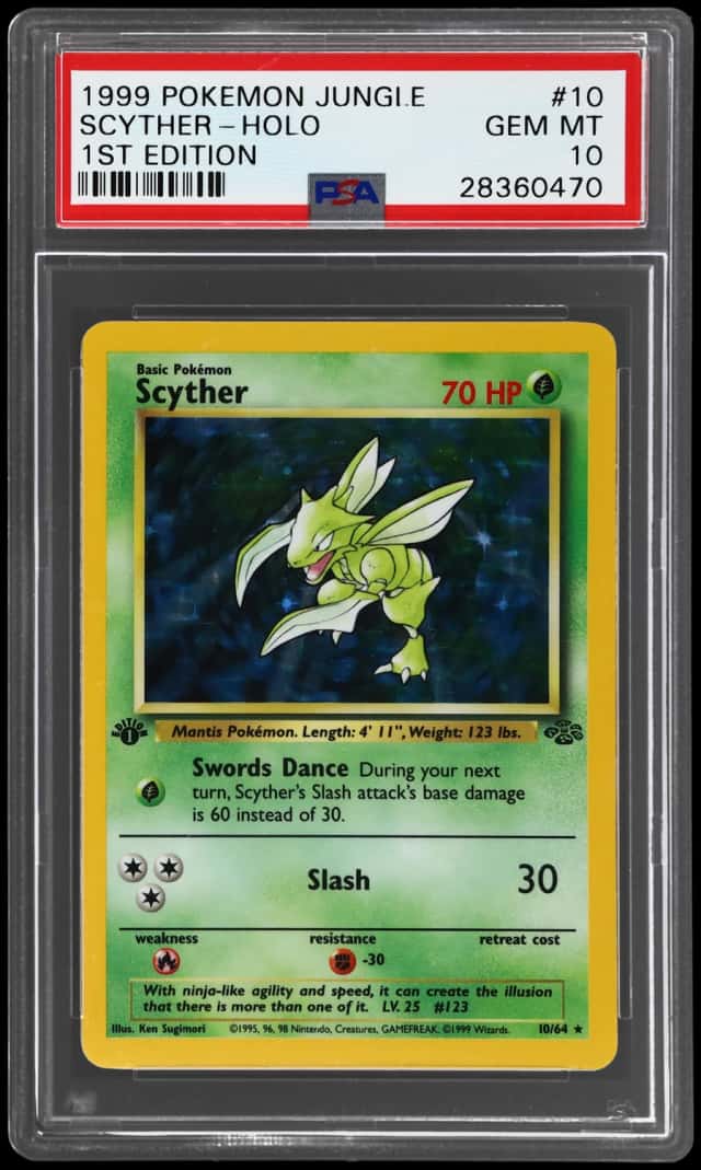 1999 Pokemon Jungle 1st Edition Holo Scyther #10