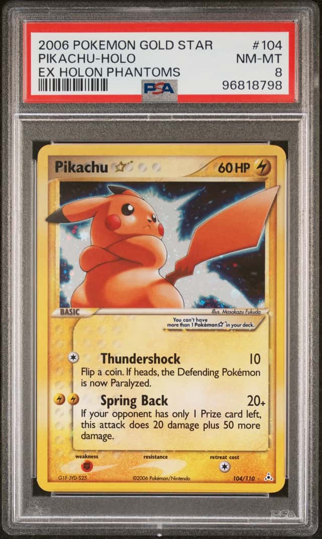 2006 Pokemon Ex Holon Phantoms Holo Pikachu Gold Star #104
