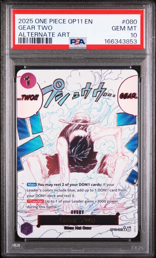 2025 One Piece Op11 En Gear Two Alternate Art #080 PSA 10
