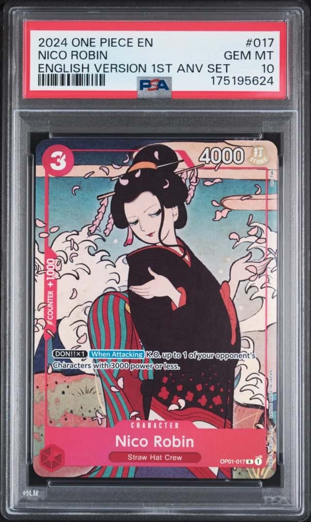 2024 ONE PIECE ENGLISH VERSION 1ST ANNIVERSARY SET #017 NICO ROBIN PSA 10