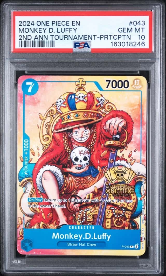 2024 ONE PIECE 2ND ANNIVERSARY TOURNAMENT PROMO #043 MONKEY D. LUFFY PSA 10
