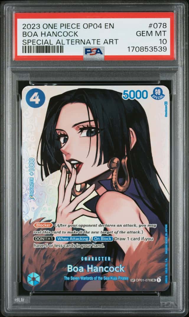 2023 ONE PIECE KINGDOMS OF INTRIGUE SPECIAL ALT ART #078 BOA HANCOCK PSA 10