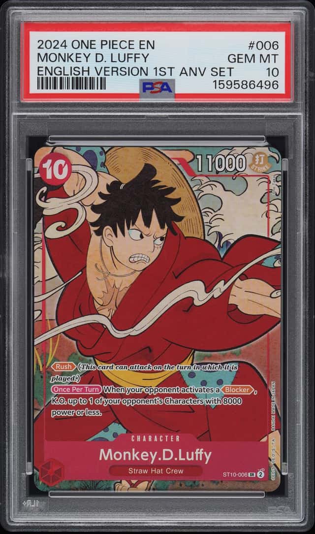 2024 One Piece EN English 1st Anniversary Set #006 Monkey D.Luffy PSA 10