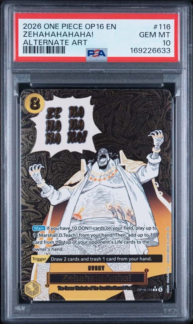 2026 ONE PIECE OP16-THE TIME OF BATTLE ALTERNATE ART #116 ZEHAHAHAHAHA! PSA 10