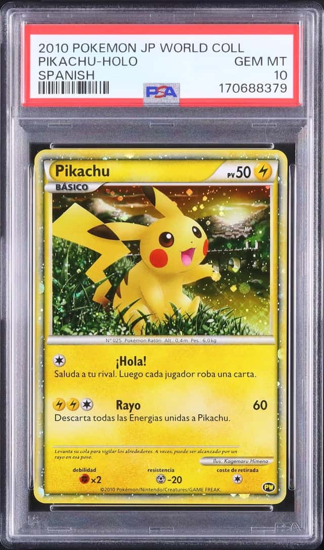 2010 Pokemon Spanish Pikachu Promo Holo Pikachu World Collection PSA 10