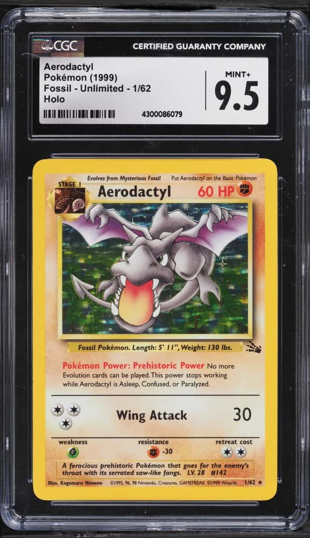 1999 Pokemon Fossil Holo Aerodactyl #1 CGC 9.5 MINT+