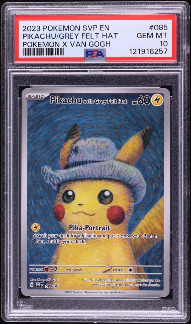 2023 Pokemon Scarlet & Violet Promo Van Full Art Gogh Pikachu With Grey Felt Hat #85 PSA 10 GEM