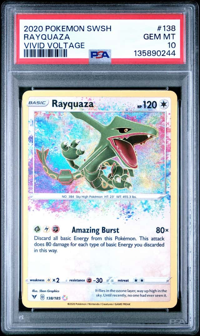 RAYQUAZA 2020 POKEMON VIVID VOLTAGE 138/185 AMAZING RARE PSA 10 Q3963-7