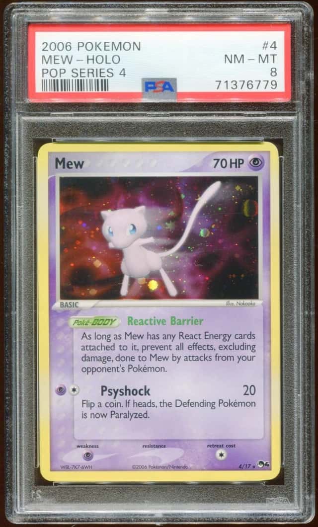 2006 POKEMON POP SERIES 4 MEW #4/17 RARE PROMO HOLO FOIL PSA 8 E10