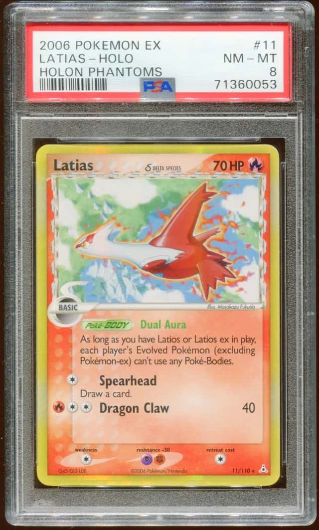 2006 POKEMON EX HOLON PHANTOMS LATIAS #11/110 RARE HOLO FOIL PSA 8 E10