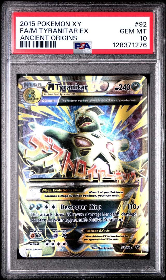 2015 Pokemon XY Ancient Origins M Tyranitar EX Full Art 92/98 PSA 10 Gem Mint