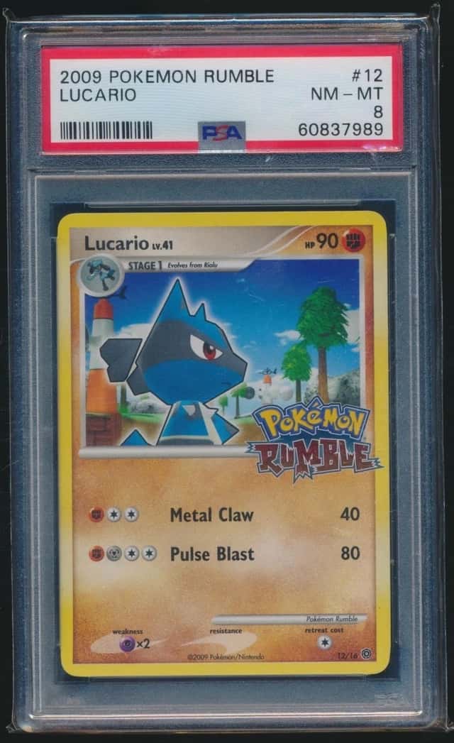 LUCARIO 2009 POKEMON RUMBLE HOLO 12/16 GRADED PSA 8 NM-MT