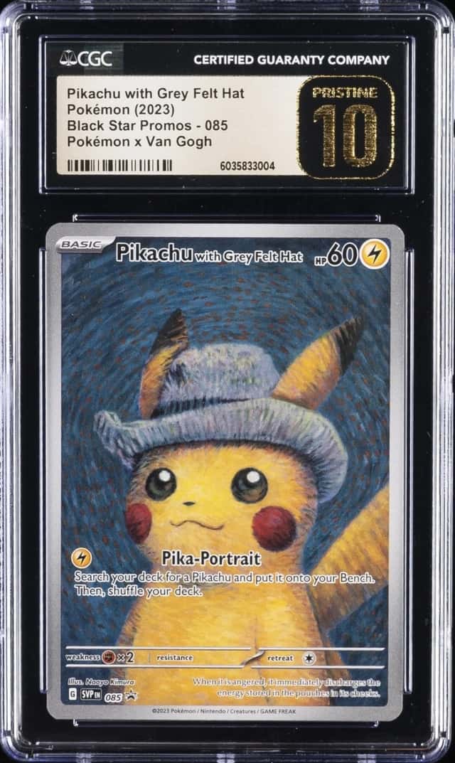 2023 POKEMON X VAN GOGH PROMO #085 PIKACHU WITH GREY FELT HAT CGC 10 PRISTINE