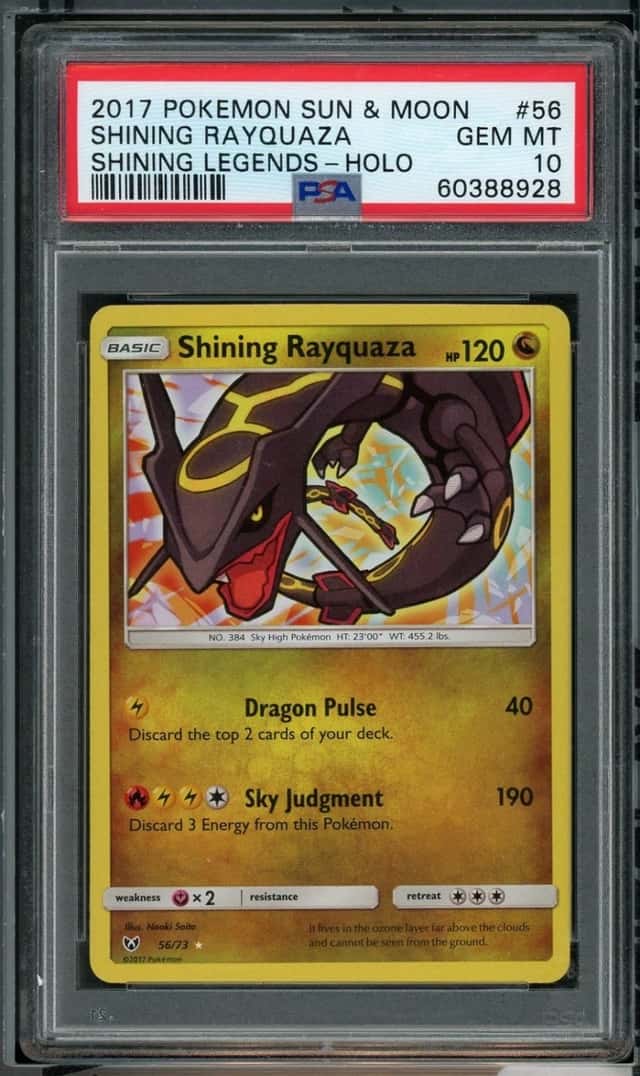 POKEMON SHINING RAYQUAZA 2017 SUN & MOON SHINING LEGENDS-HOLO #56 PSA 10