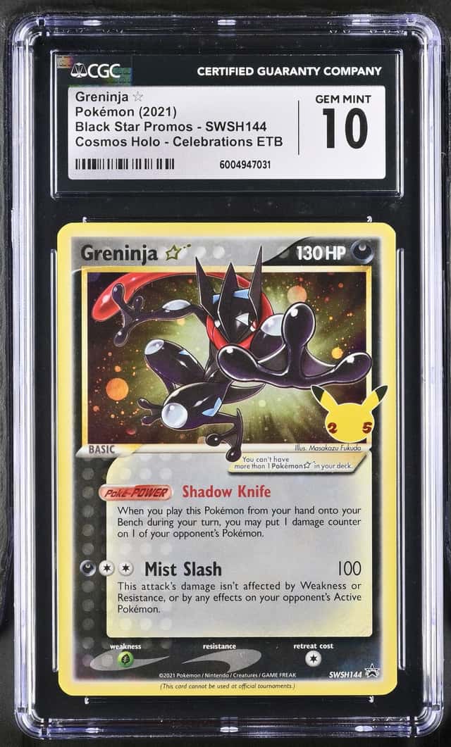 Pokémon Greninja Gold Star '21 BSP SWSH144 Celebrations Elite Trainer Box CGC 10