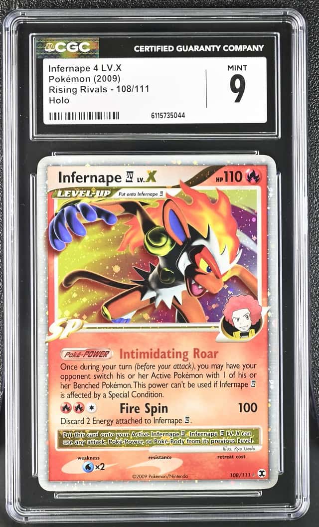 2009 Pokémon Infernape 4 LV.X Holo Rising Rivals #108/111 CGC 9