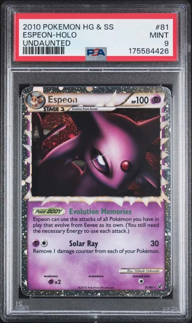 2010 POKEMON HEARTGOLD & SOULSILVER UNDAUNTED #81 ESPEON-HOLO PSA 9