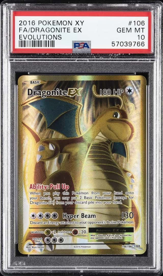 2016 POKEMON XY EVOLUTIONS #106 FULL ART/DRAGONITE EX PSA 10