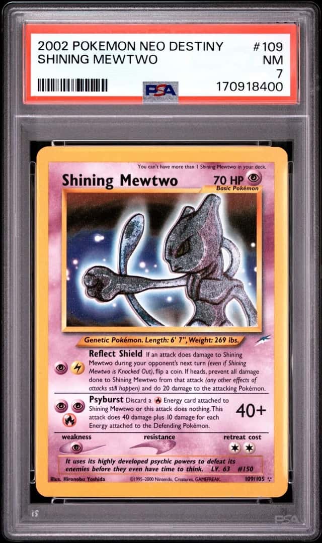 2002 POKEMON NEO DESTINY #109 SHINING MEWTWO PSA 7