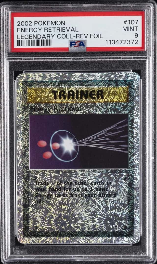 2002 POKEMON LEGENDARY COLLECTION #107 ENERGY RETRIEVAL-REVERSE FOIL PSA 9