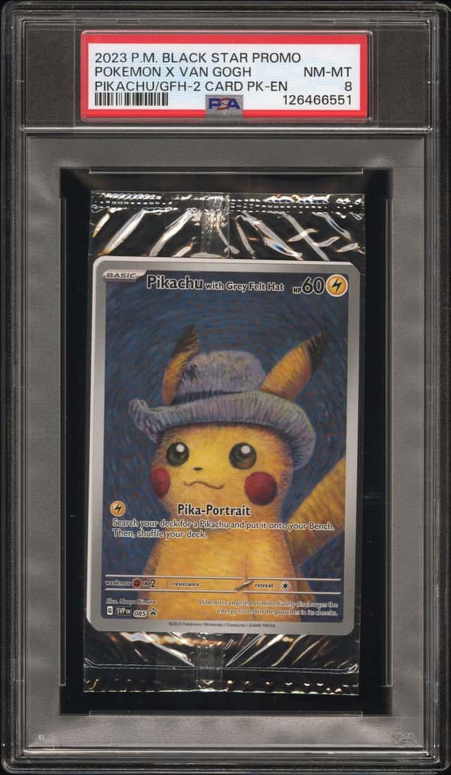 2023 POKEMON X VAN GOGH PIKACHU/GFH-2 CARD PK-EN BLACK STAR PROMO PSA 8