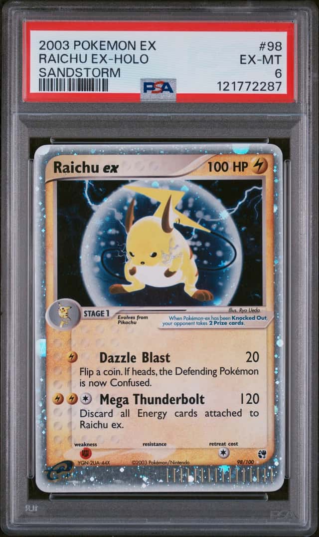 2003 Pokemon EX Sandstorm #98 Raichu EX Holo PSA 6 EX-MT