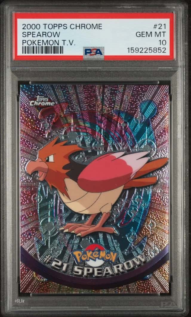 2000 TOPPS CHROME POKEMON T.V. #21 SPEAROW PSA 10