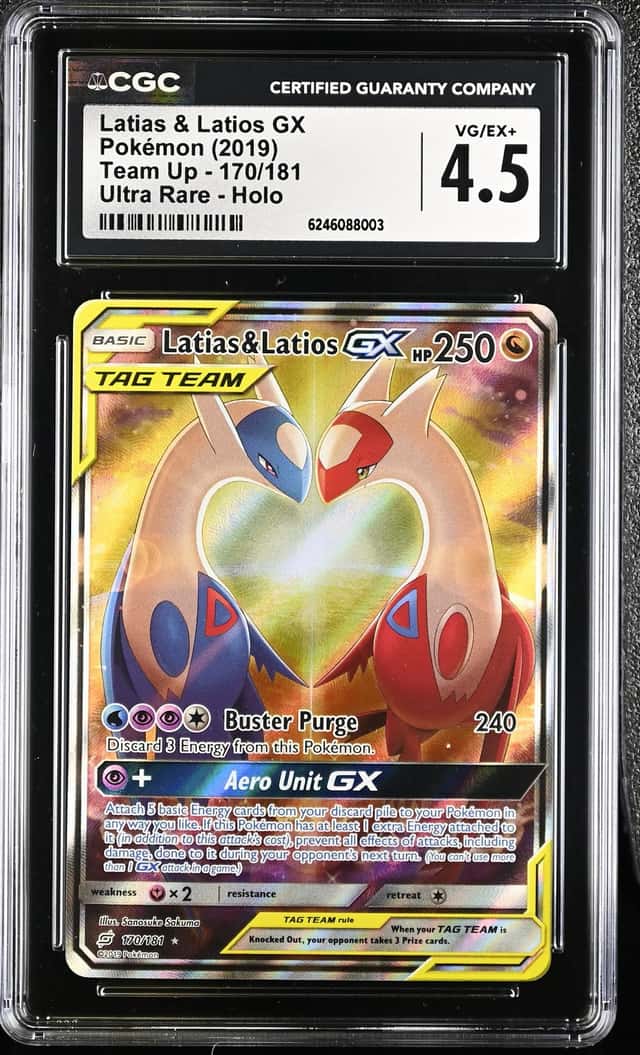 2019 Pokemon Sun & Moon Team Up Latias Latios #170/181 CGC 4.5 (03)
