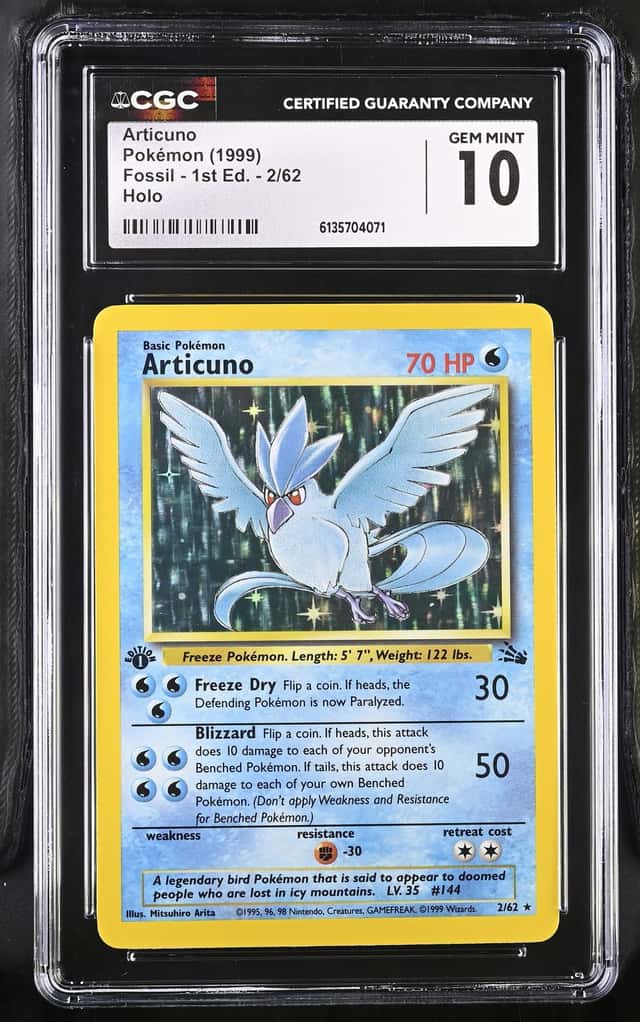 1999 Pokemon Fossil 1st Edition Articuno #2/62 CGC 10 GEM MINT