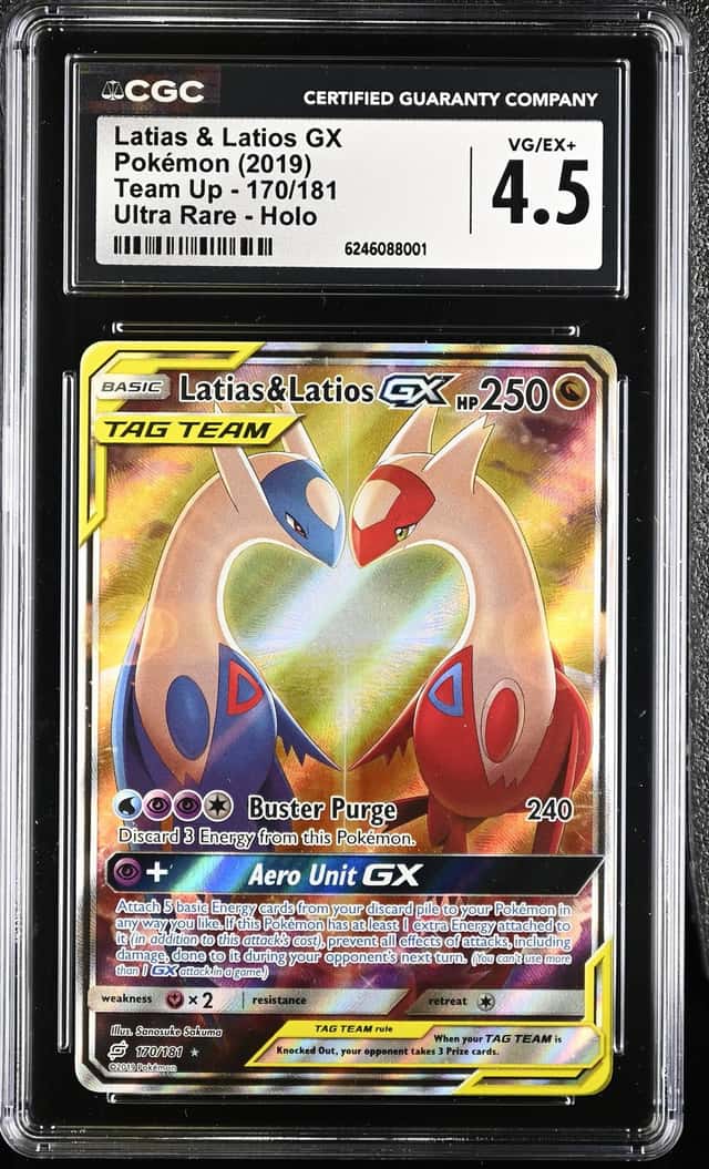 2019 Pokemon Sun & Moon Team Up Latias Latios #170/181 CGC 4.5 (01)