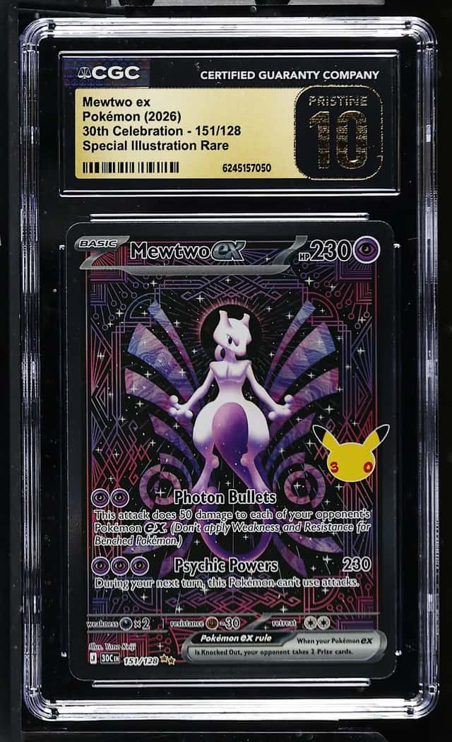 Pokemon 2026 Mewtwo Ex 30th Celebration #151 CGC 10 PRISTINE