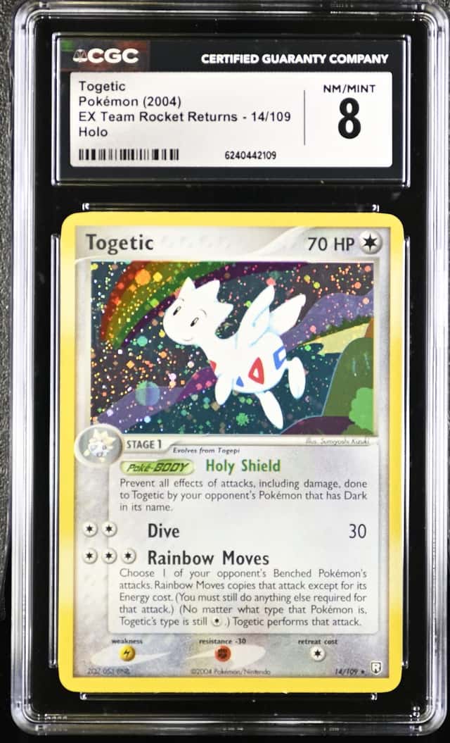 2004 Pokemon EX Team Rocket Returns #14 Togetic Holo CGC 8 NM-MT