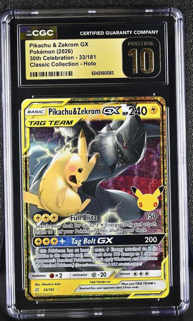 2026 Pokemon 30th Celebration Pikachu Zekrom-GX Classic [Team Up] #33/181 CGC 10