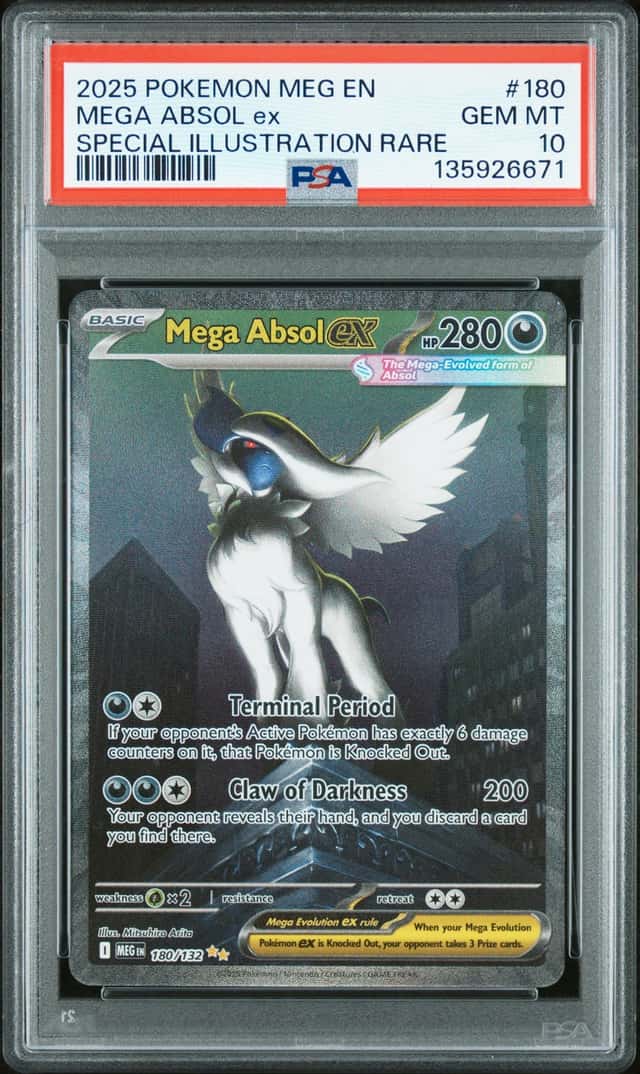 Pokemon TCG Mega Absol ex 180/132 ME01 Special Illustration Rare Holo PSA 10
