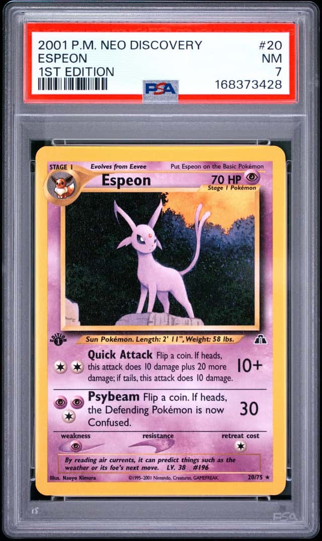 2001 POKEMON NEO DISCOVERY 1ST EDITION #20 ESPEON PSA 7
