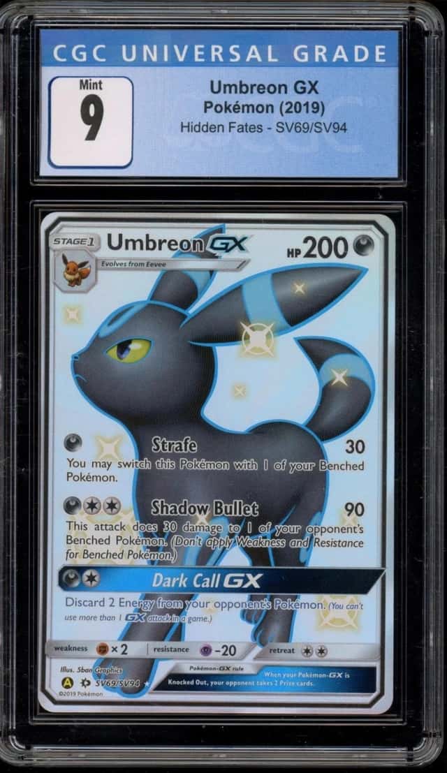 Pokemon Umbreon Gx Hidden Fates SV69/SV94 Shiny Vault Holo CGC 9 Mint