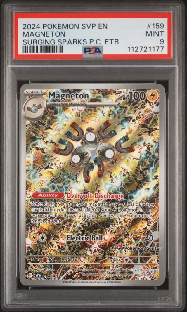 2024 Pokémon Centre Stamp ETB Promo TCG Magneton #159 EN Holo Promo PSA 9