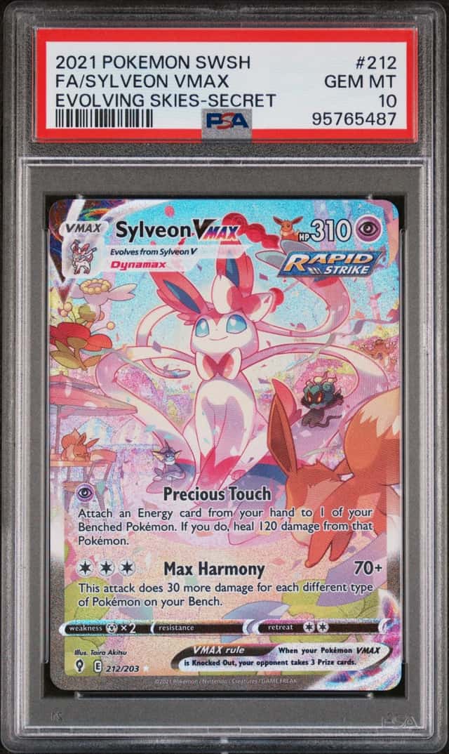 2021 Pokemon Sword and Shield Evolving Skies Secret Rare Sylveon Vmax #212