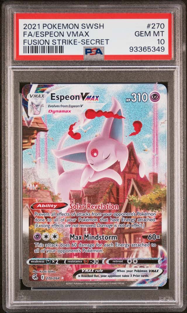 2021 Pokemon Sword and Shield Fusion Strike Secret Rare Espeon Vmax #270