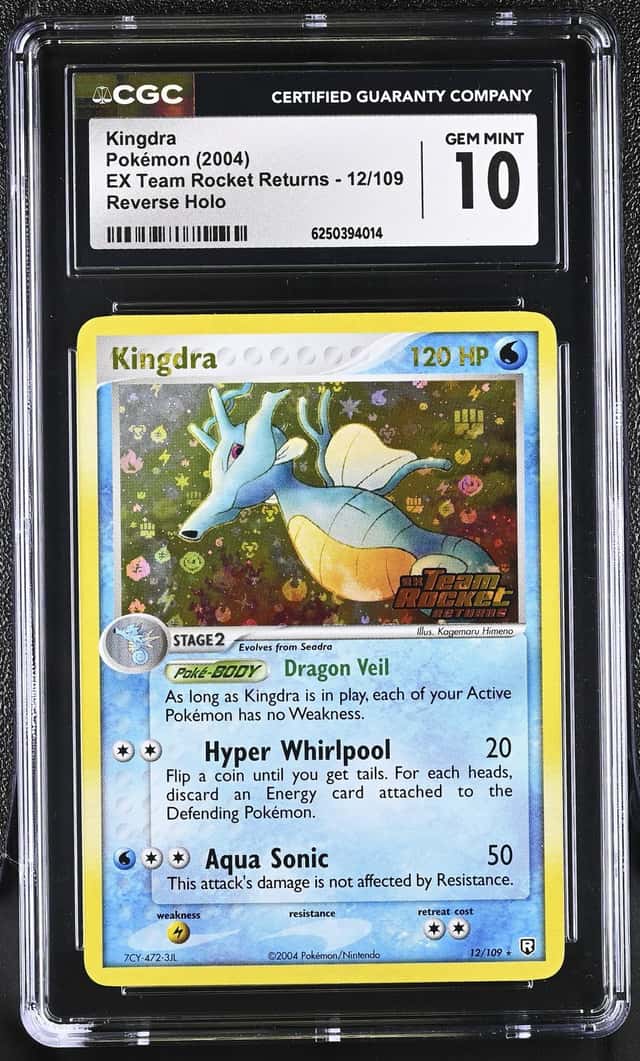 2004 Pokemon Ex Team Rocket Returns Reverse Holo Kingdra #12