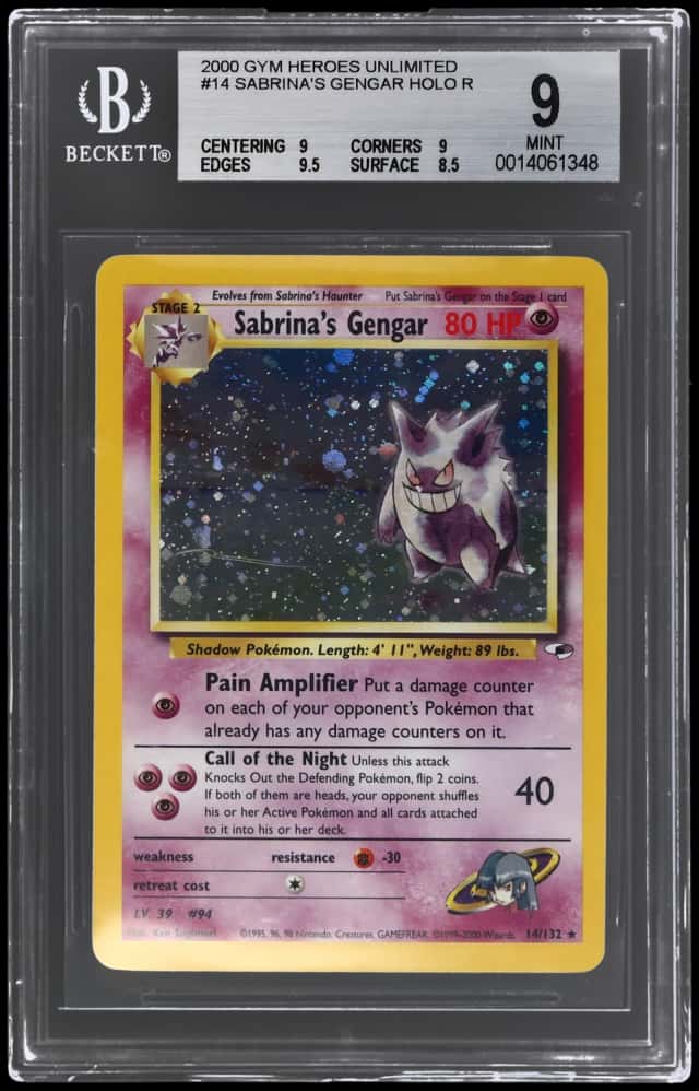 2000 Pokemon Gym Heroes Holo Sabrina's Gengar #14