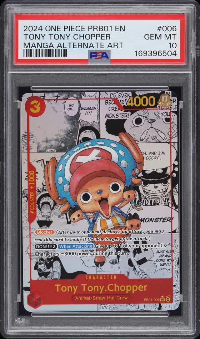 2024 One Piece PRB01 Tony Tony Chopper Manga Alt Art #006 PSA 10 GEM MINT